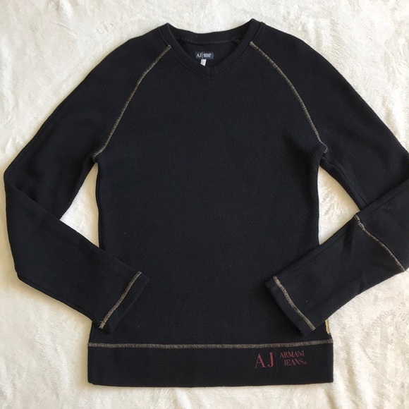 Armani Jeans Other - Armani jeans black v neck sweatshirt size large